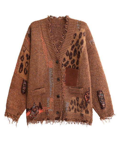 Leopard Patchwork Cardigan